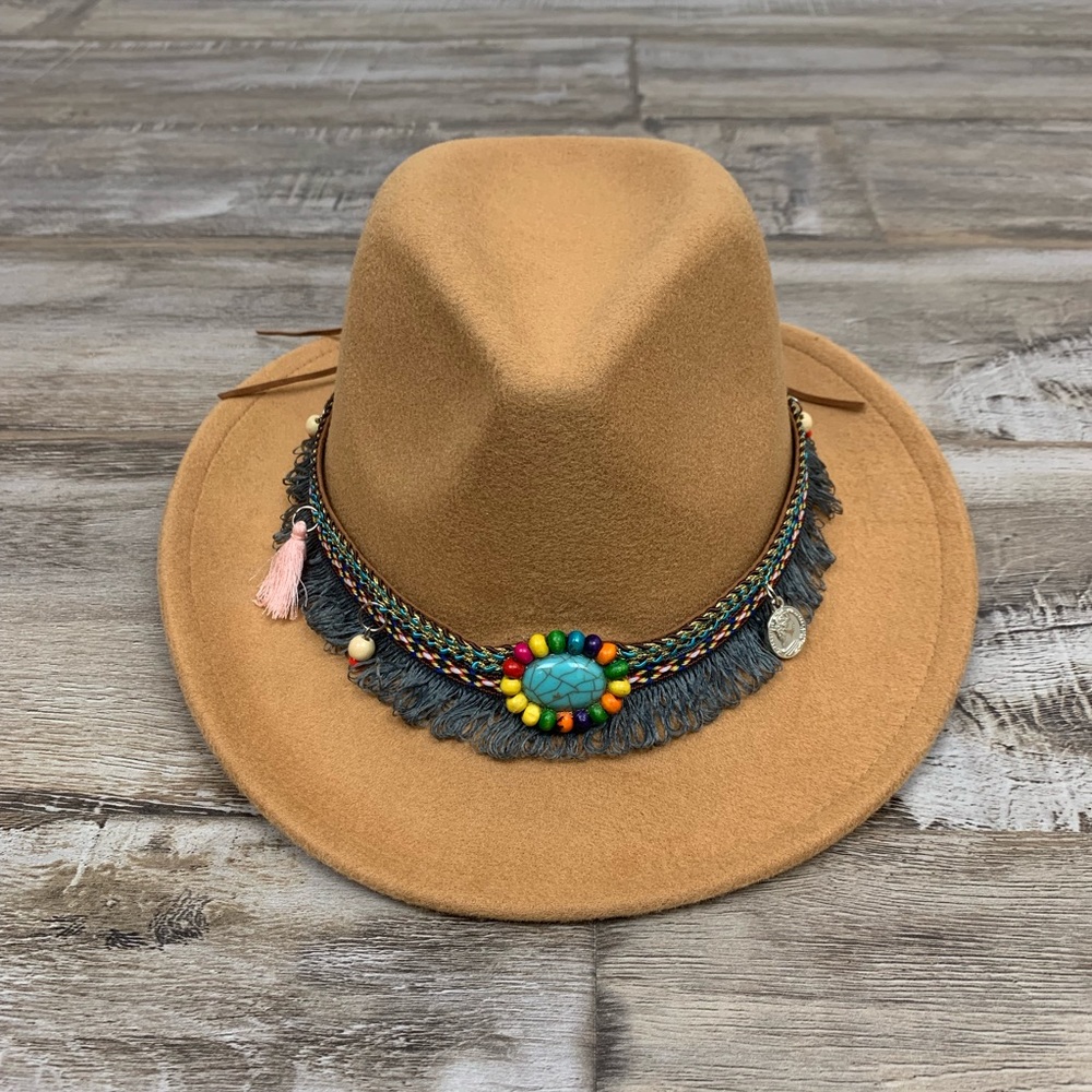 Calamity Jane Western Boho Hat Tan - Picture 8 of 8